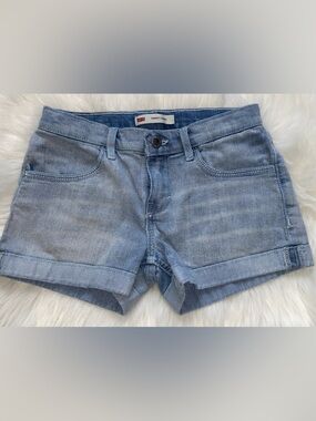 Levi's Light Blue Denim Roll-Cuff Jean Shorts